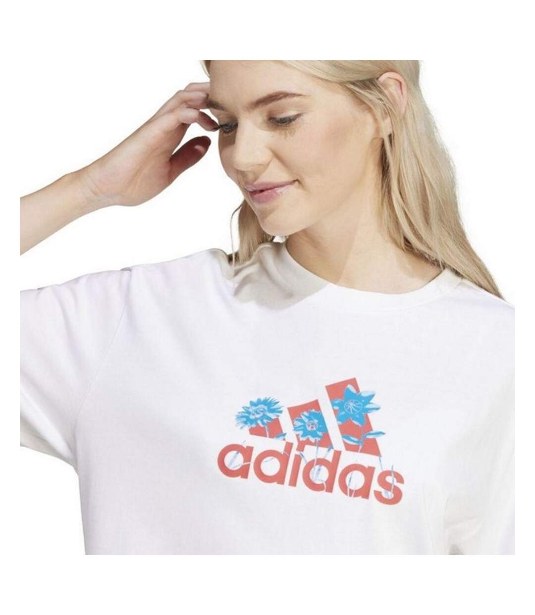 T-shirt Style Fleur Badge Of Sport Femme Blanc Adidas-4