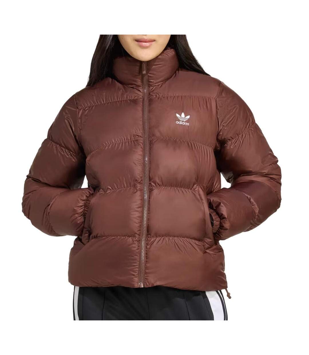 Doudoune marron femme adidas puffer-1