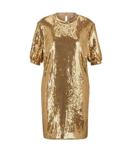 Robe Femme Jaune Or Boss