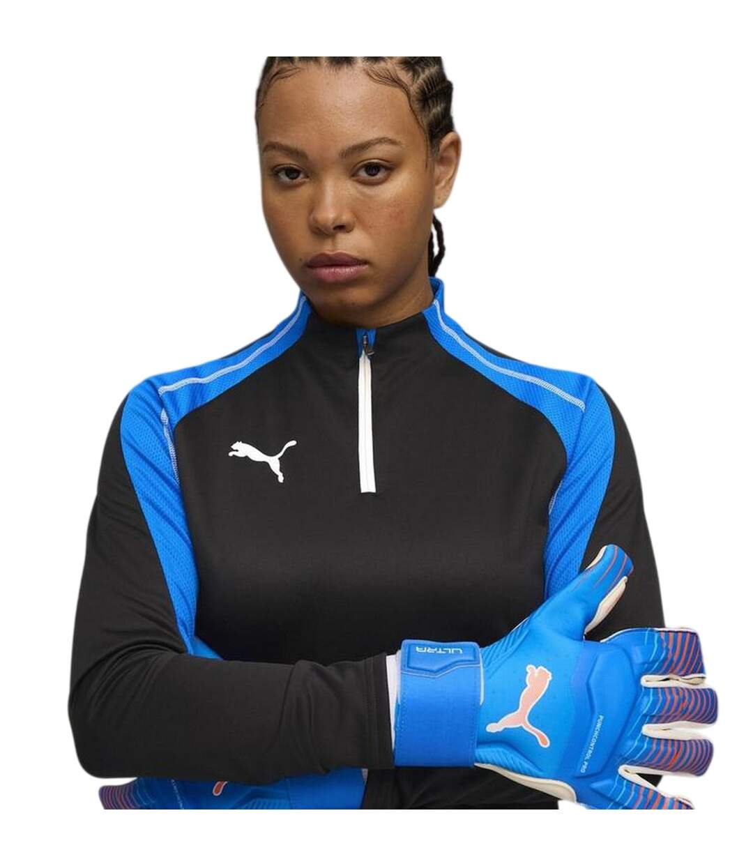 Womens/ladies Training Base Layer Top Black Blue Puma-4