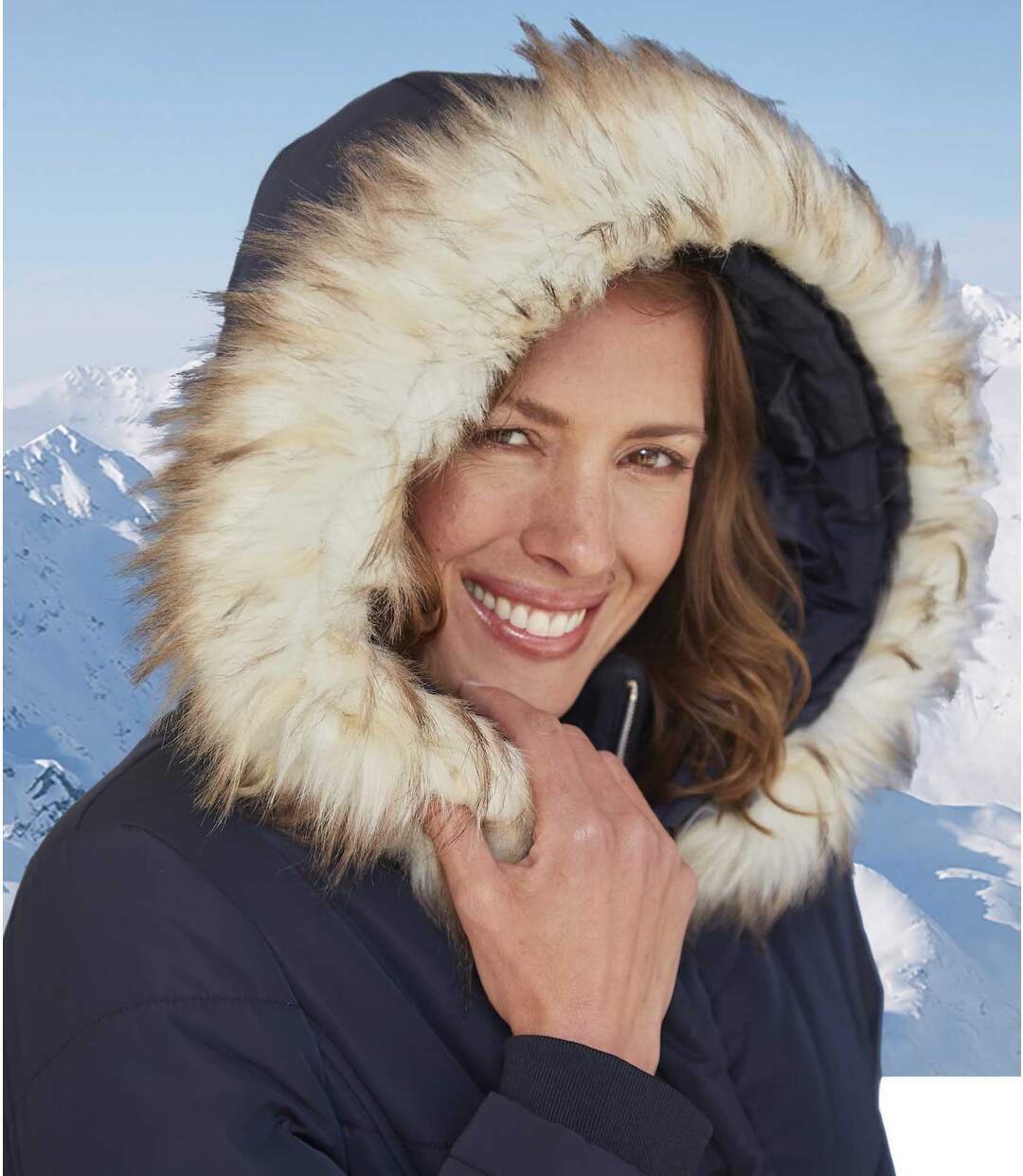 Donsjas Grand Froid met capuchon met imitatiebont-5