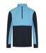 Mens quarter zip track top navy/sky blue Finden & Hales-1