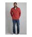 Mens newark grid eco friendly quarter zip fleece top barberry red marl Weird Fish-3