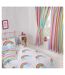 Pack of 2  Rainbow striped lined curtains  54in x 66in multicoloured Bedding & Beyond