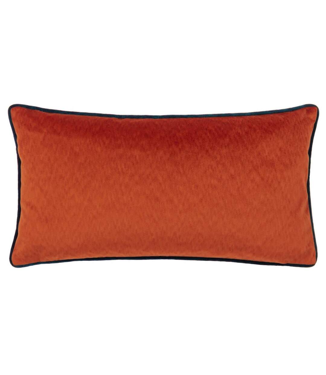 Torto velvet rectangular cushion cover 30cm x 60cm brick red/teal Paoletti