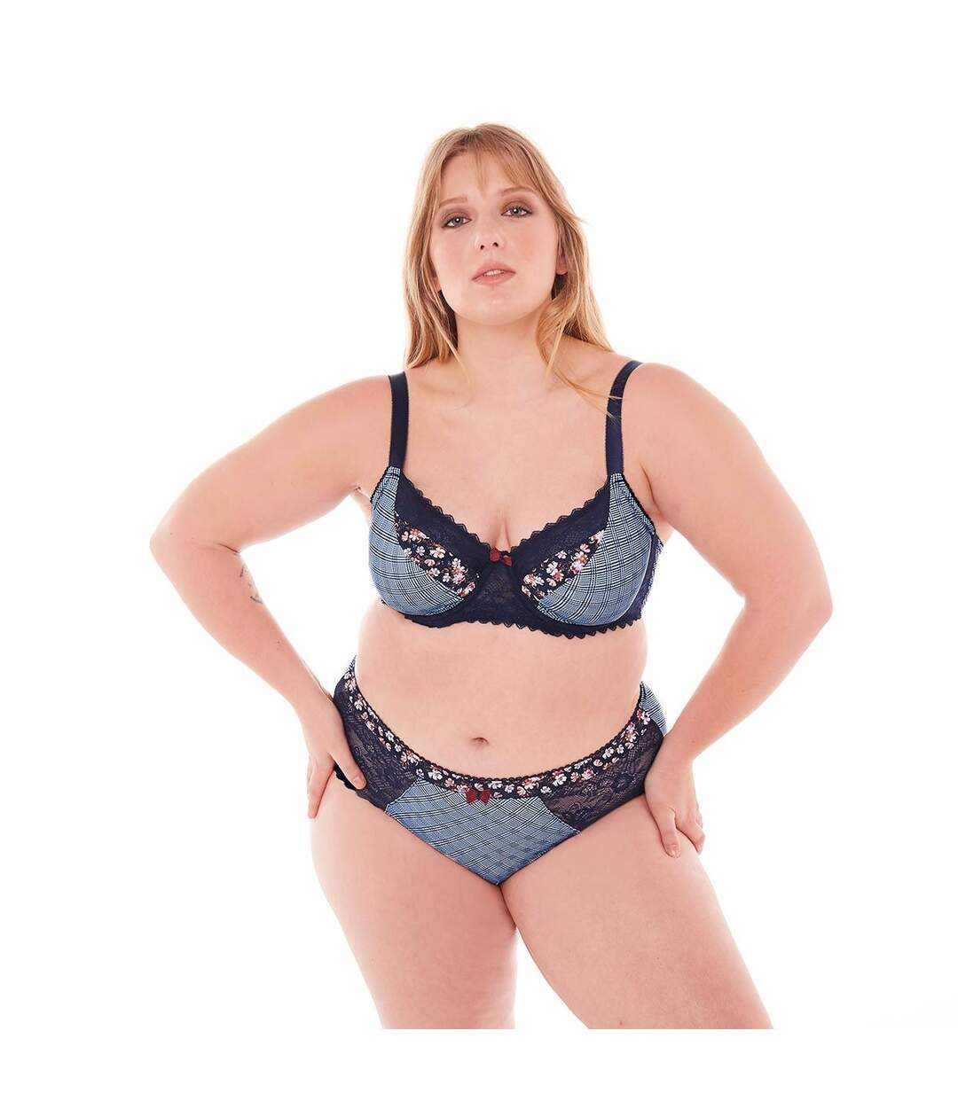 Soutien-gorge grand maintien indigo/caramel Débutante