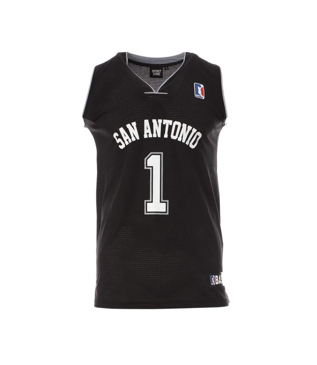 San Antonio Maillot de basket Noir Homme Sport Zone - L