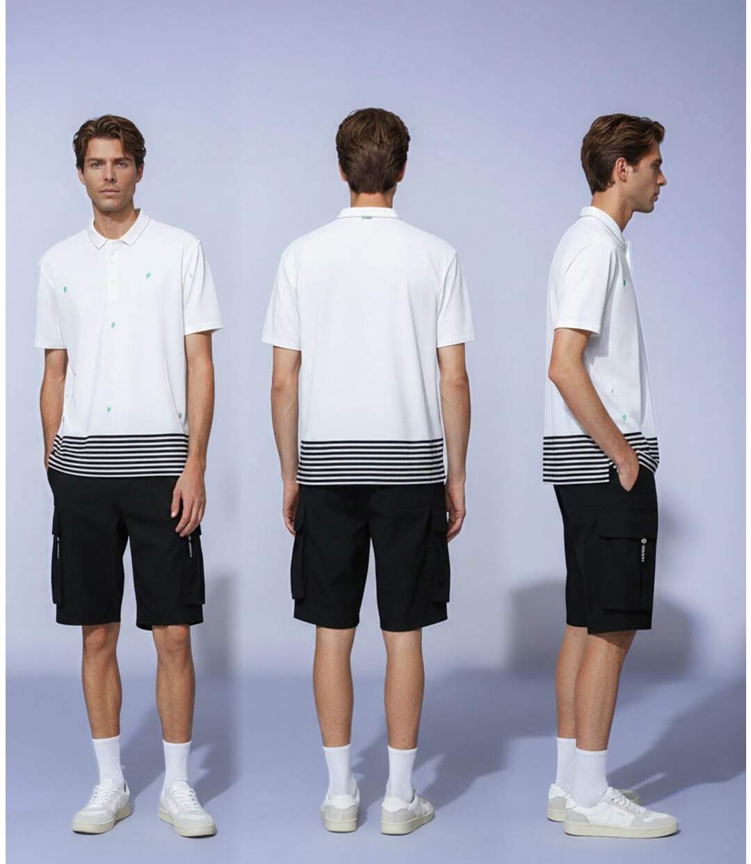 Bermuda homme noir multi-poches - Confortable et pratique-2