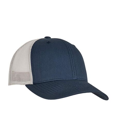 Casquette Trucker Motif/style Rétro Bleu Marine Argenté Flexfit