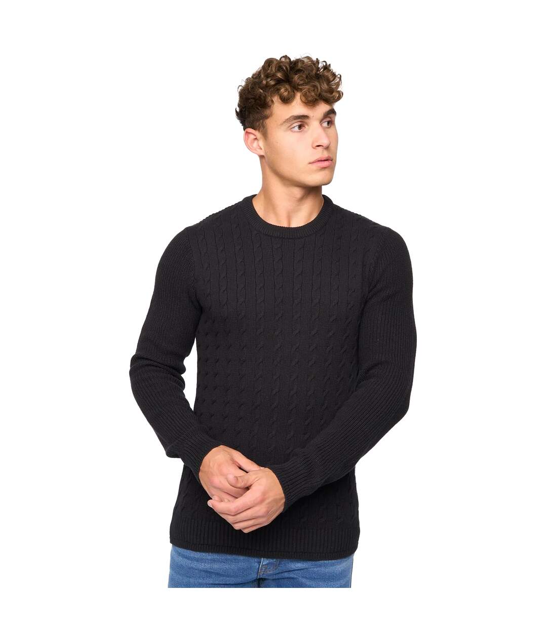 Pull kabstars homme noir Crosshatch-1