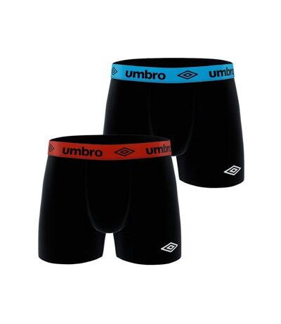 UMBRO Lot de 2 Boxers Homme Coton BCX2 ASS1 Noir Orange Bleu