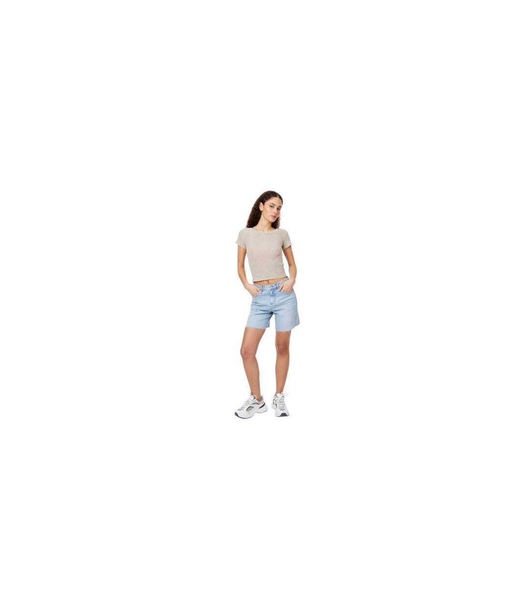 T-shirt Femme Beige Gris Jack Wills-1