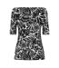 Womens/ladies Floral Boat Neck T-shirt Cream Black Ralph Lauren-3