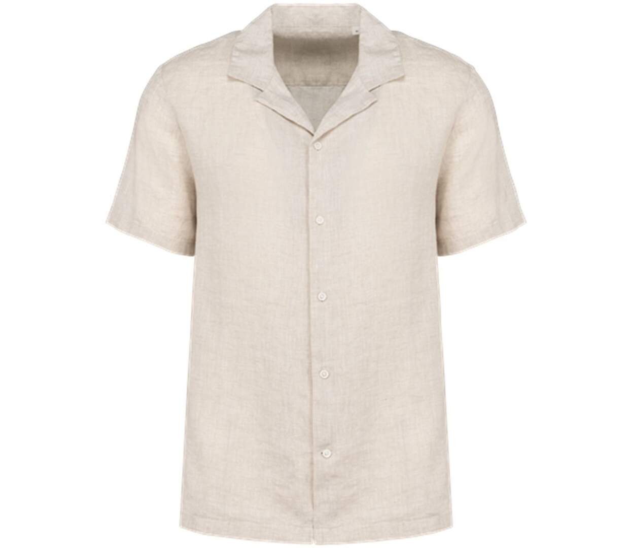 Chemise col bowling en lin - Homme - PATS509 - beige linen-1
