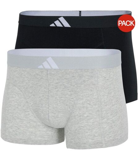 Pack Of 2  Mens Active Flex Boxer Briefs  Grey Black Adidas