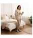 OZABI Pantoufles Fermées Femme, Suédine Synthétique, Col Fourrure-5