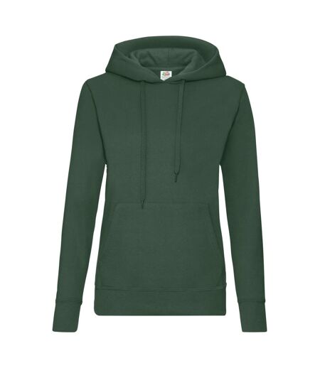 Sweat À Capuche Classic Femme Vert Bouteille Fruit Of The Loom