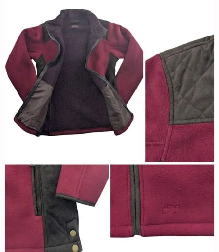 Veste Polaire Femme SENNA2 Bordeaux – Doublure Sherpa & Suédine
