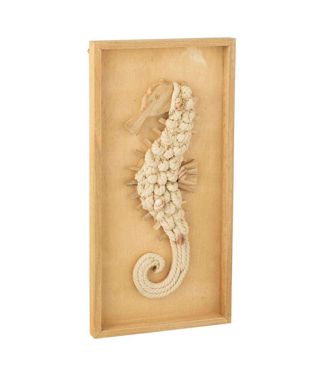 Décoration Murale en Bois Hippocampe 60cm Naturel-1