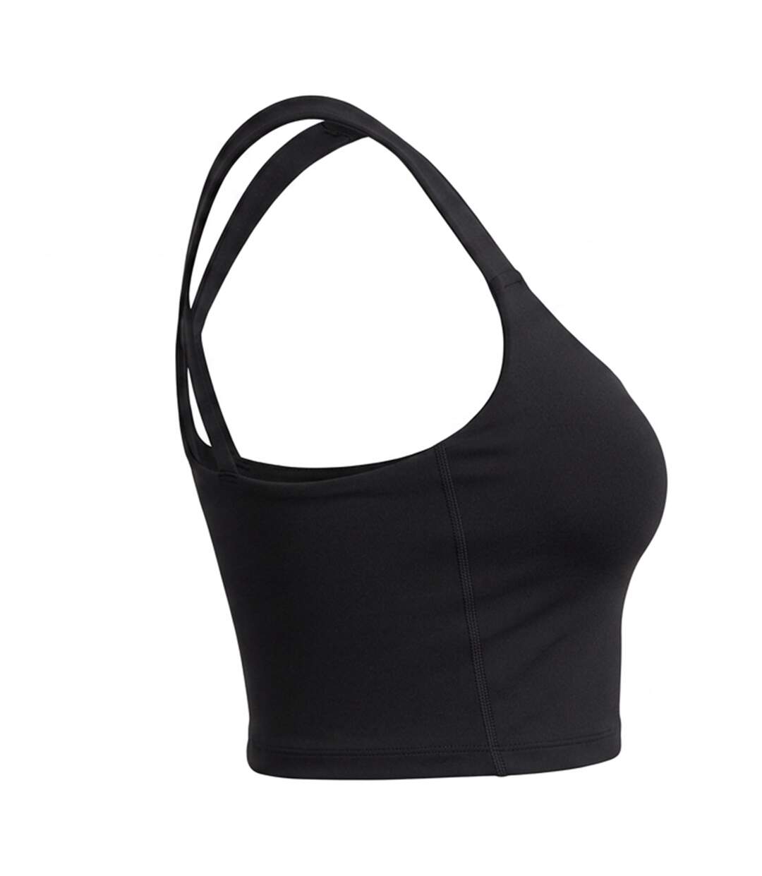 Womens/ladies Cropped Scoop Neck Bralette Black Adidas-2