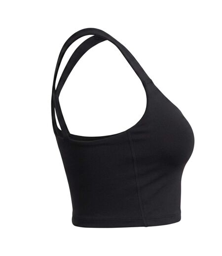 Womens/ladies Cropped Scoop Neck Bralette Black Adidas
