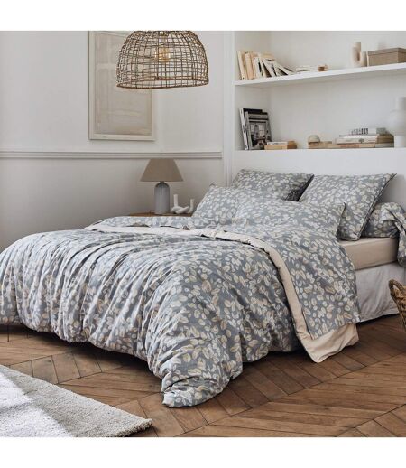 Taie d'oreiller percale de coton LISON GRIS