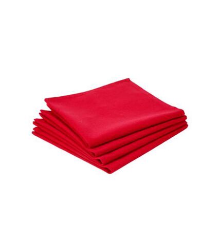 Lot de 4 Serviettes de Table Coton 40cm Rouge
