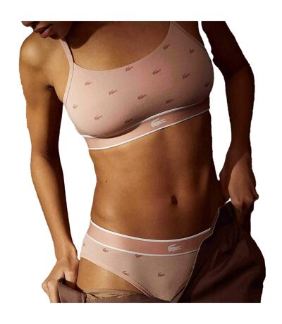 Womens/ladies Logo Cotton Stretch Bralette Pink Lacoste