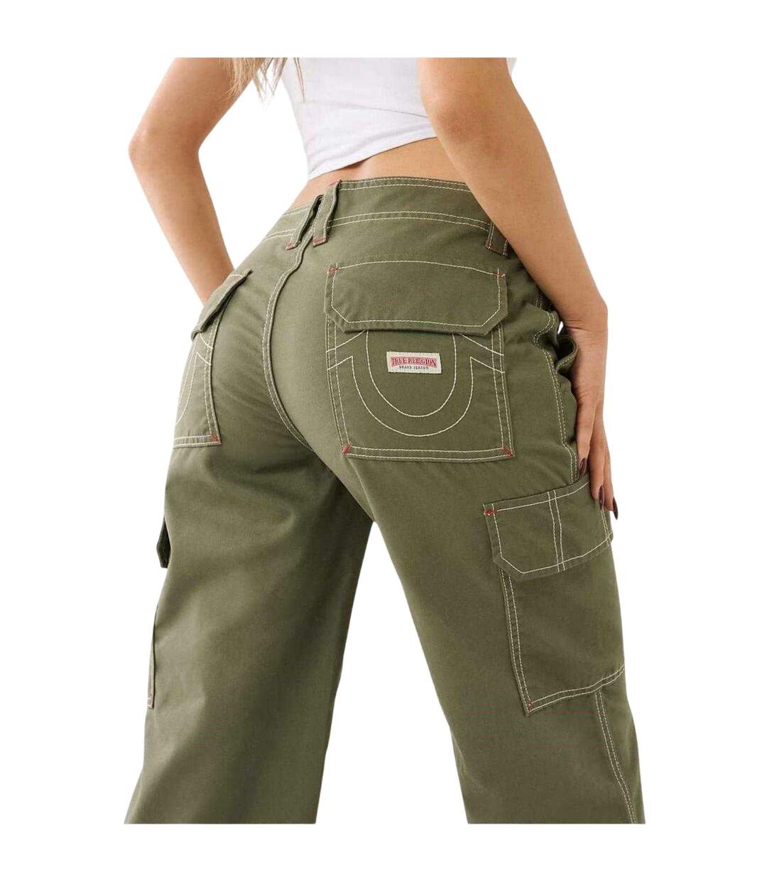 Pantalon À Poches Motif/style Militaire Femme Olive True Religion-4