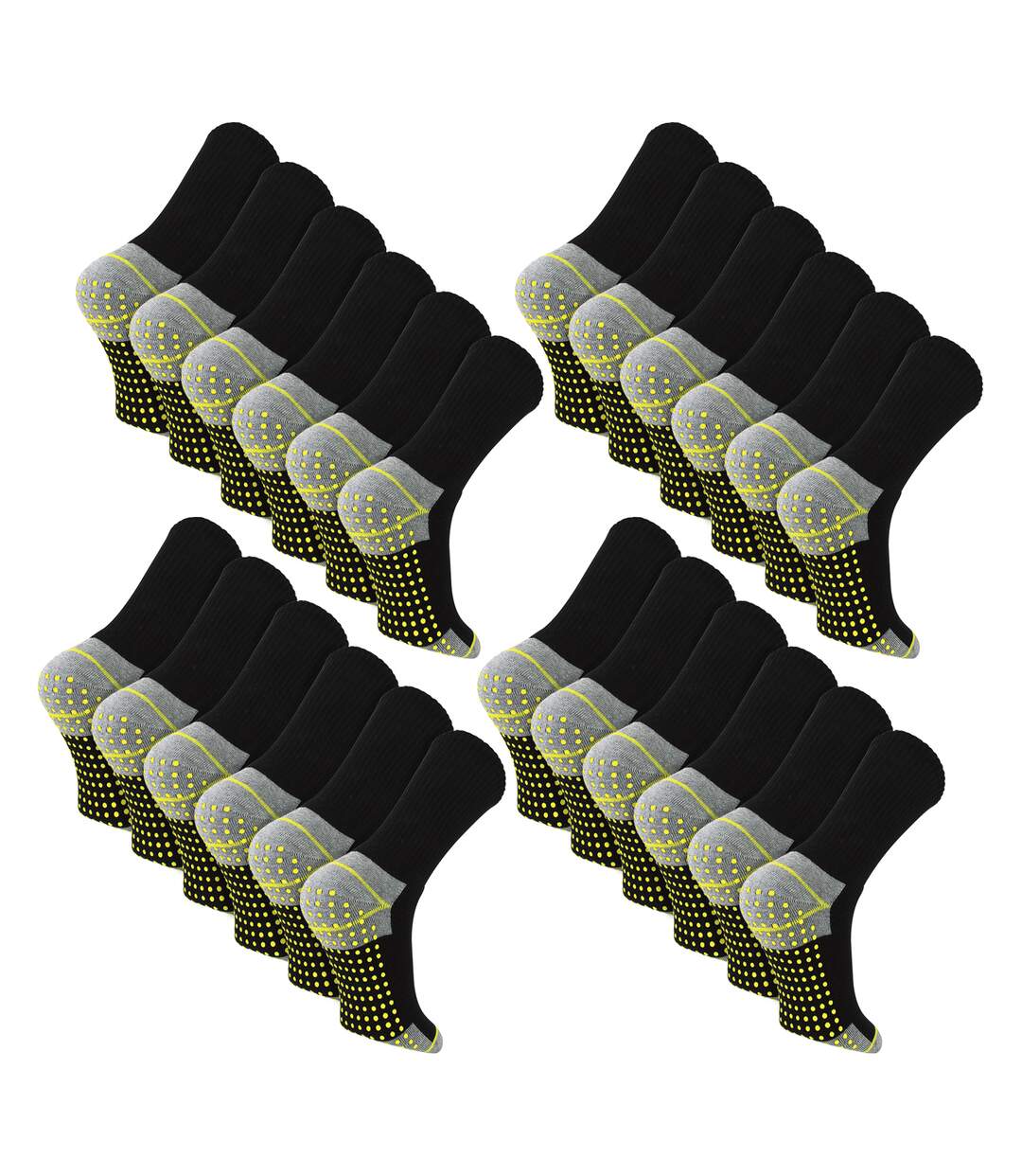 24 Pairs Mens Non Slip Grip Work Socks | Breathable Durable Boot Socks with Grips-1