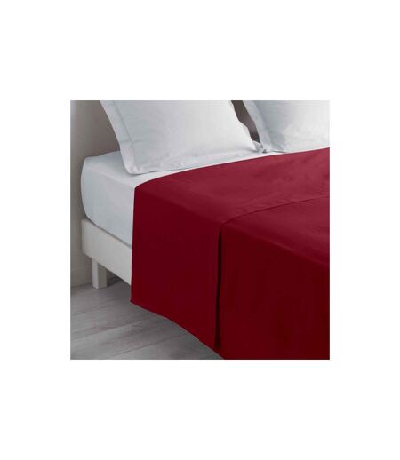 Drap Plat en Coton Biolina 180x290cm Bordeaux