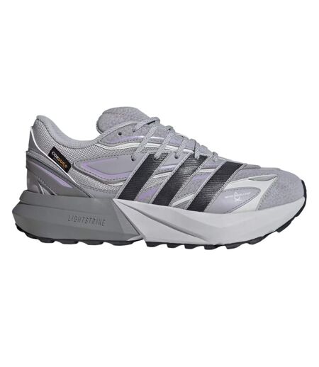 Womens/ladies Lightblaze Leather Lace Up Trainers Grey Plum Adidas