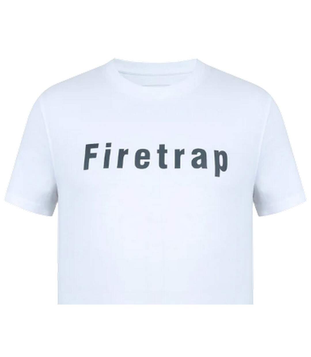 Mens Logo Cotton T-shirt White Firetrap-3