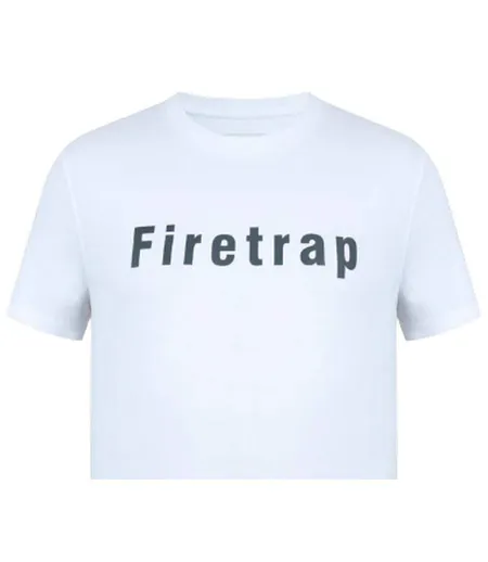 Mens Logo Cotton T-shirt White Firetrap