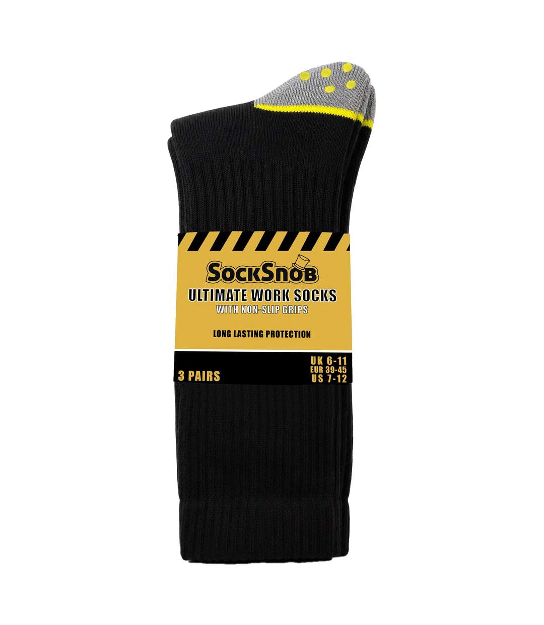 3 Pairs Mens Non Slip Grip Work Socks | Breathable Durable Boot Socks with Grips-2