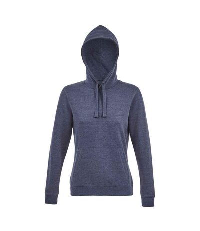 SOLS Womens/Ladies Spencer Hooded Sweatshirt (Denim Heather)