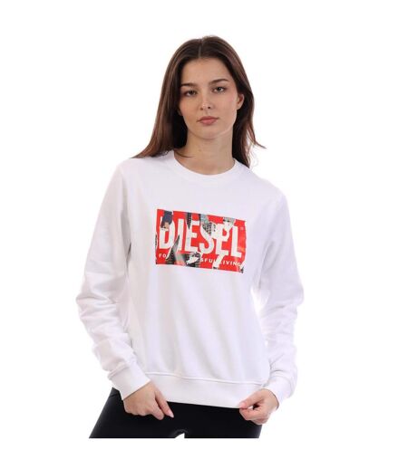 Sweat Motif/style Logo Bloc Femme Blanc Vif Diesel
