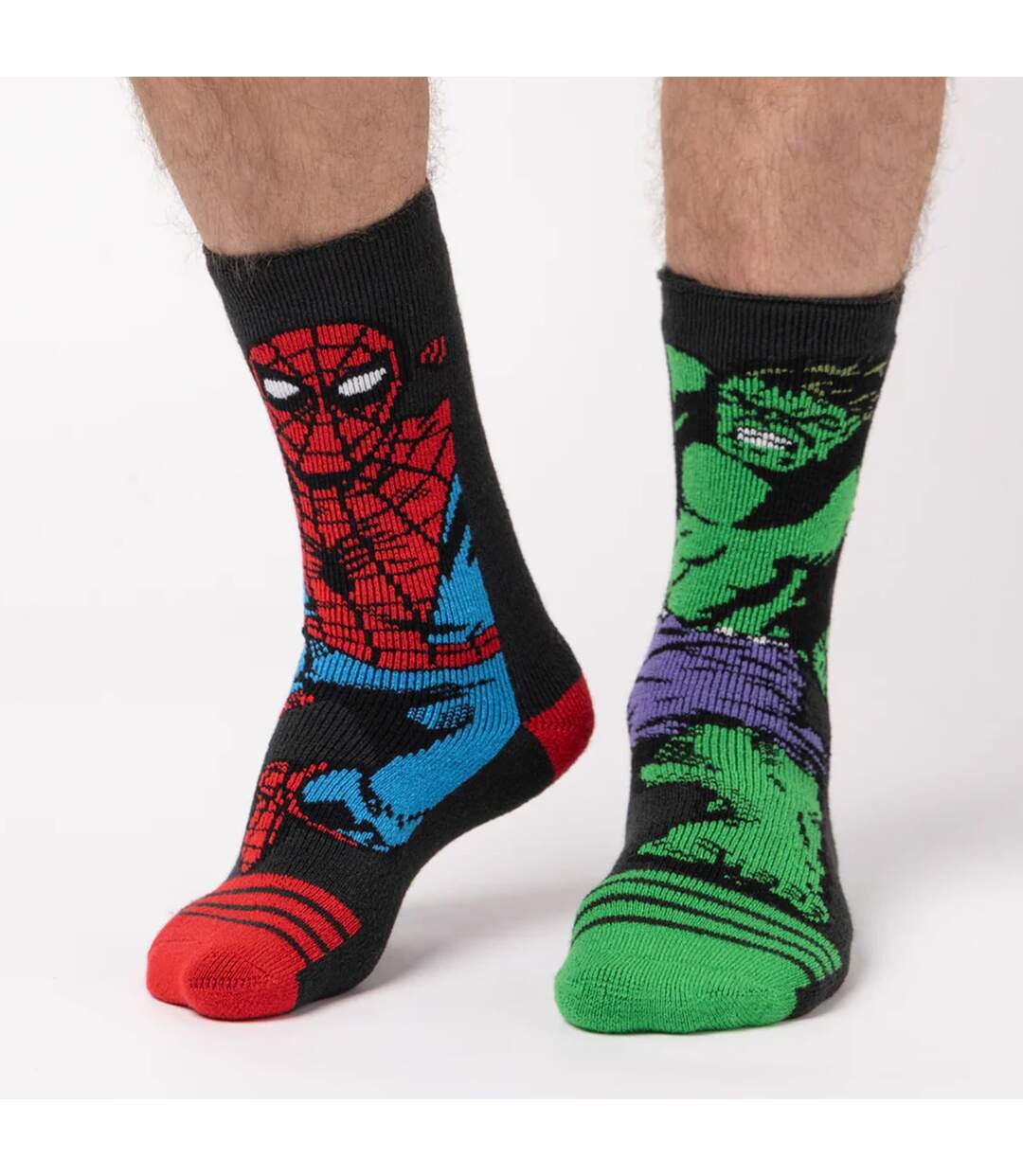 Heat Holders - Chaussettes thermiques à motifs Hulk Spiderman Marvel pour homme-3
