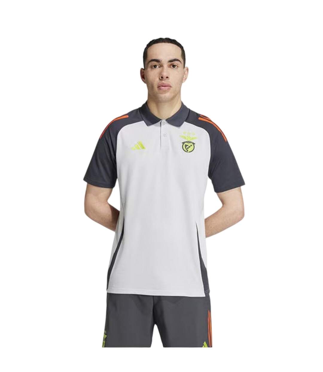 Polo Motif/style Sl Benfica 2024/2025 Homme Gris Uni Rouge Adidas-4