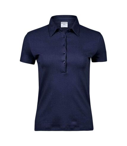 Tee Jays Womens/Ladies Pima Cotton Interlock Stitching Polo Shirt (Navy)