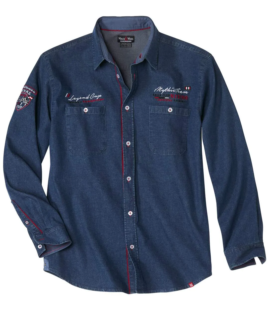 Chemise en Denim Stretch Brodée-4