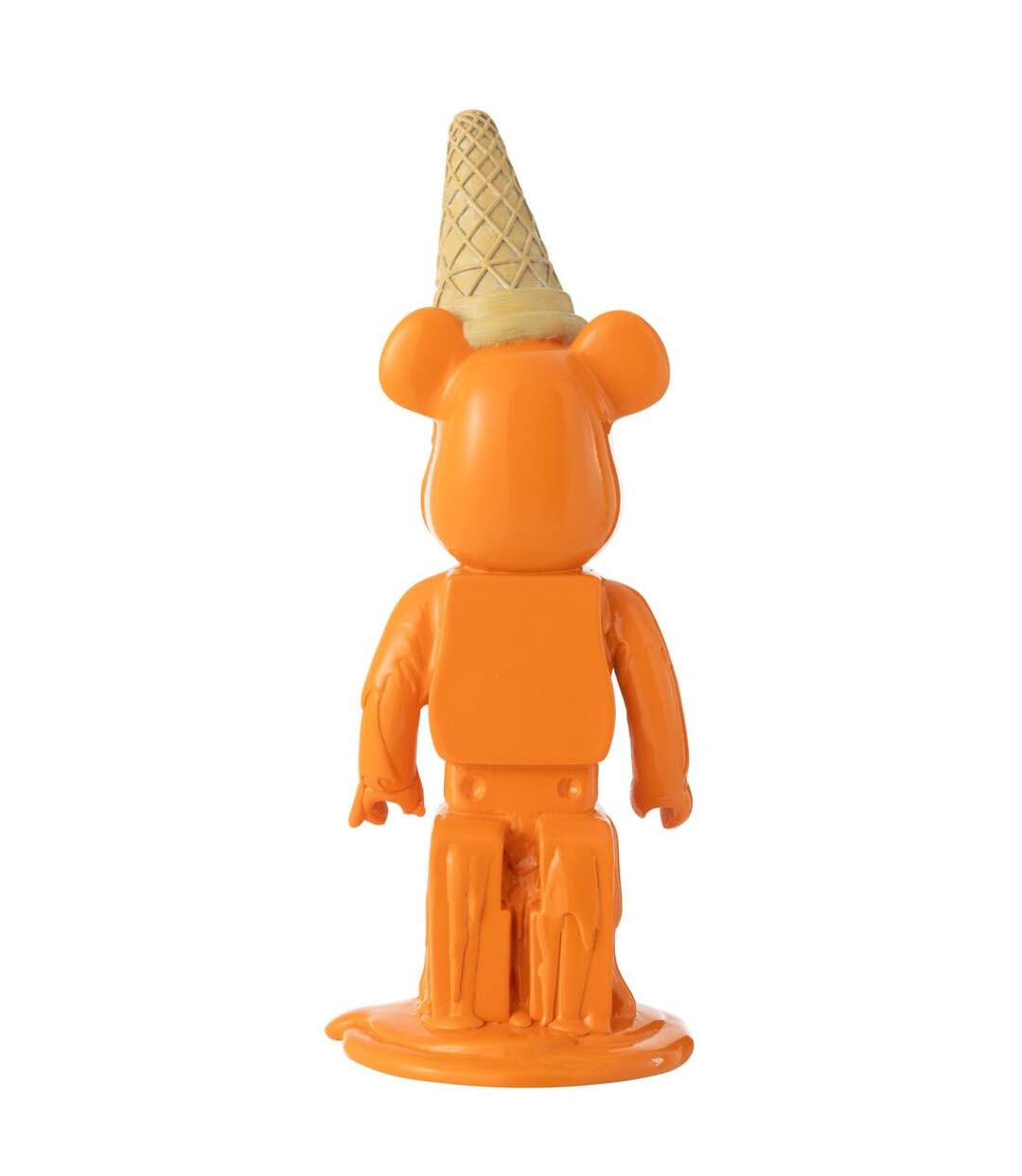 Statuette Déco Ours Cornet Glace 39cm Orange-2