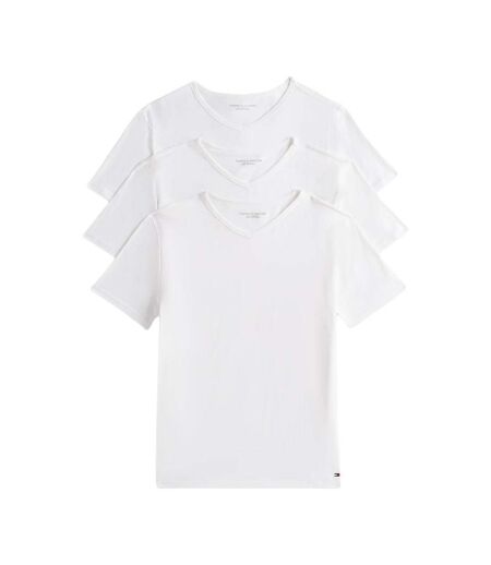 Lot de trois t-shirt blanc homme tommy hilfiger stretch