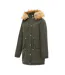 Parka Motif/style À Capuche Femme Vert Kaki Miso-3
