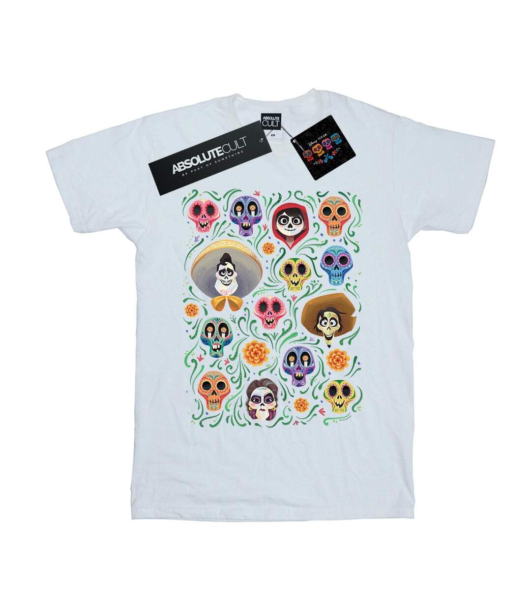Disney - T-shirt COCO HEADS PATTERN - Femme (Blanc) - UTBI16522-1