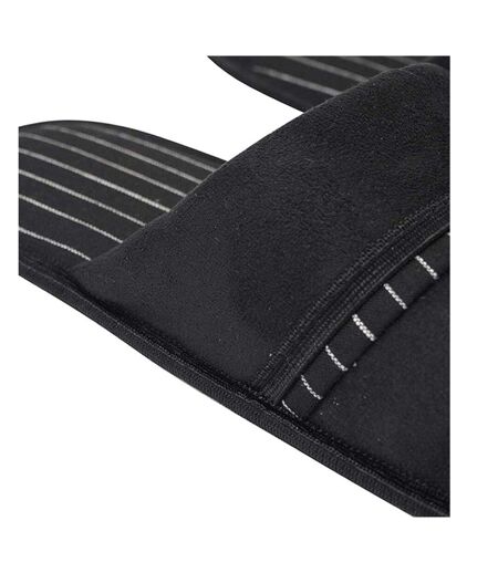 Chaussons Mules Motif/style Fines Rayures Homme Noir Keanu