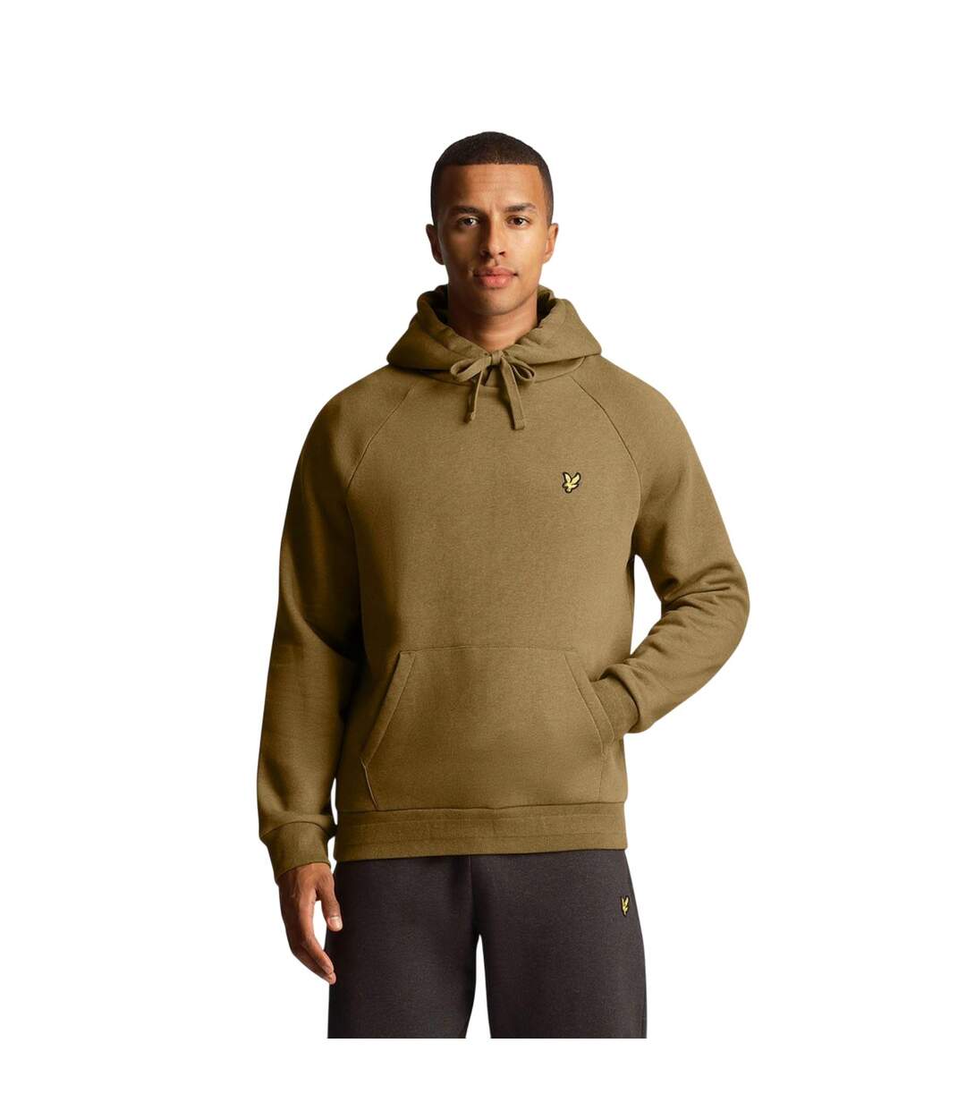 Mens Racked Raglan Hoodie Olive Lyle & Scott-1