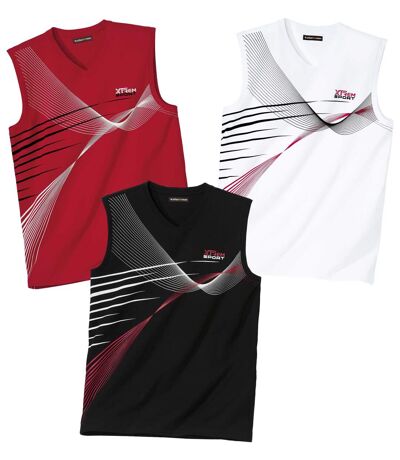 Set van 3 mouwloze Sport Line T-shirts
