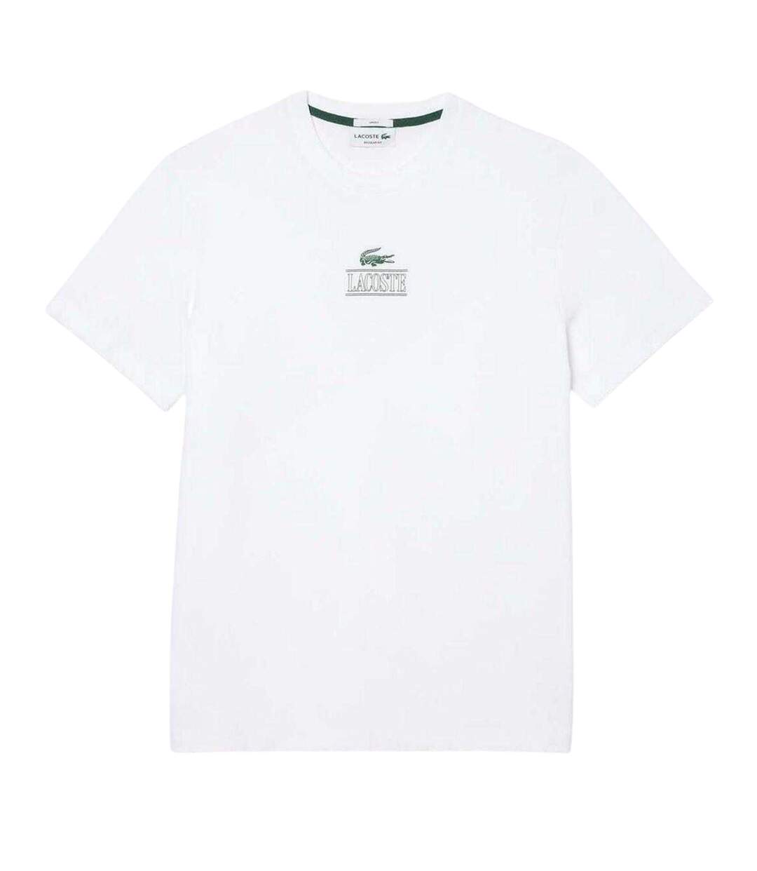 T-shirt Motif/style Logo Brodé Homme Blanc Lacoste-1