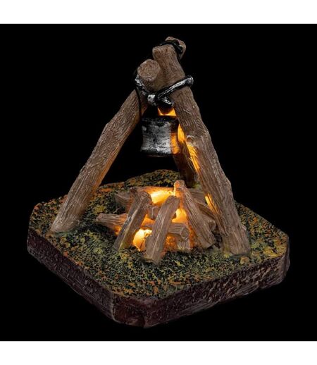 Accessoire Crèche de Noël Coin du Feu 10cm Marron